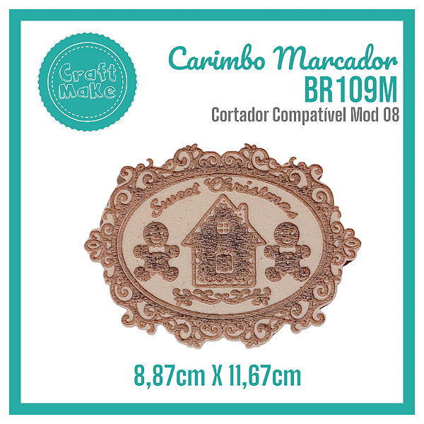 Carimbo Marcador BR109M Natal - Moldura Sweet Christmas Ginger