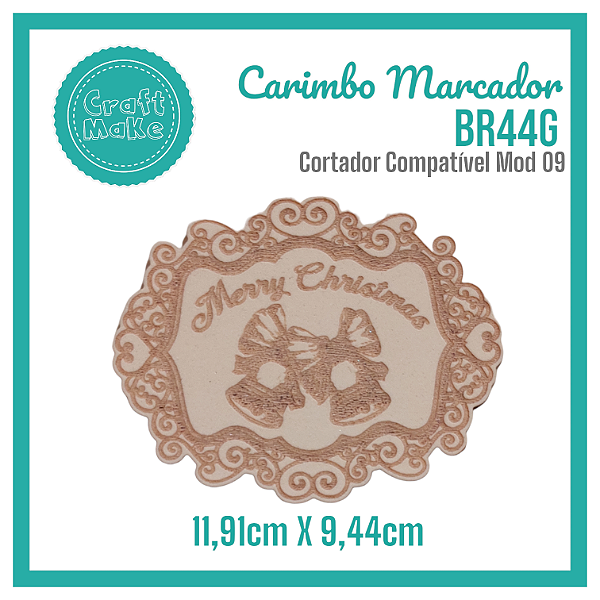 Carimbo Marcador BR44G Natal - Moldura Merry Christmas Sino