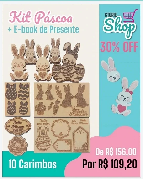 Kit Páscoa Carimbos Marcadores