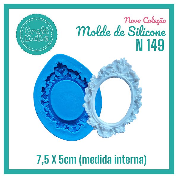 Molde de Silicone 149 - Moldura Oval P