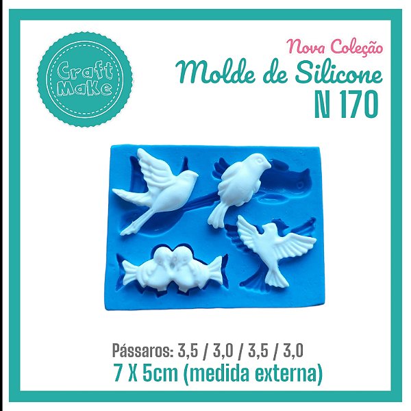 Molde de Silicone 170 - Mini Pássaros