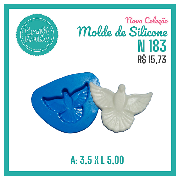 Molde de Silicone 183 - Espírito Santo M (pombinha)