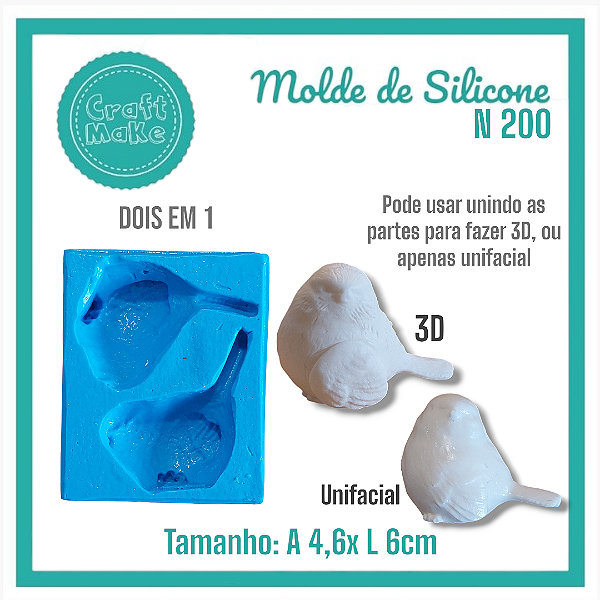 Molde de Silicone 200 - Passarinho Dali