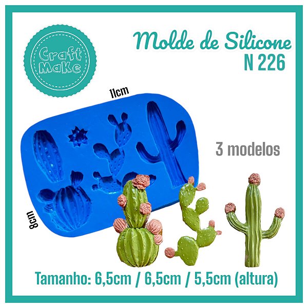 Molde de Silicone 226 - Trio Cactus