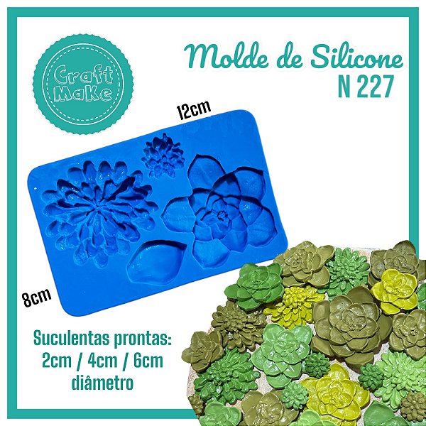 Molde de Silicone 227 - Suculentas
