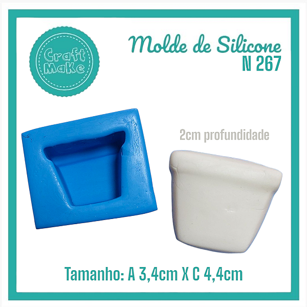 Molde de Silicone 267 - Vaso quadrado