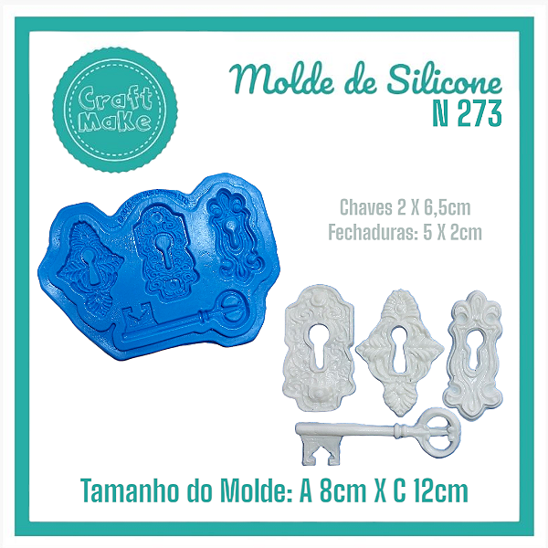 Molde de Silicone 273 - Fechaduras Vintage e Chave