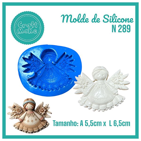 Molde de Silicone 289 - Anjinha flor asa (Natal)