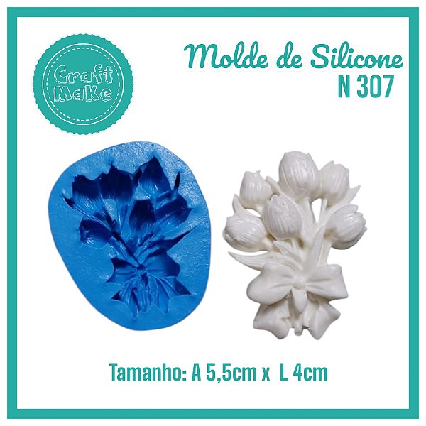 Molde de Silicone 307 - Bouquet de Tulipas