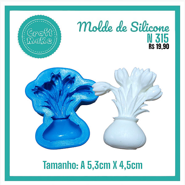 Molde de Silicone - 315 Vaso Tulipas