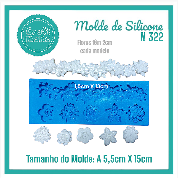 Molde de Silicone - 322 Cordão Flores