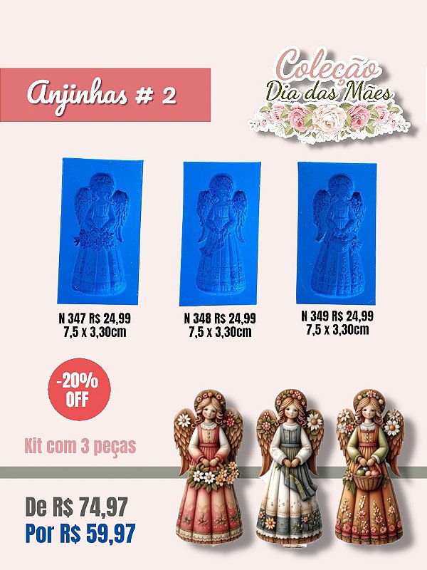 Kit Anjas 2026 (Moldes de Silicone 3 peças)