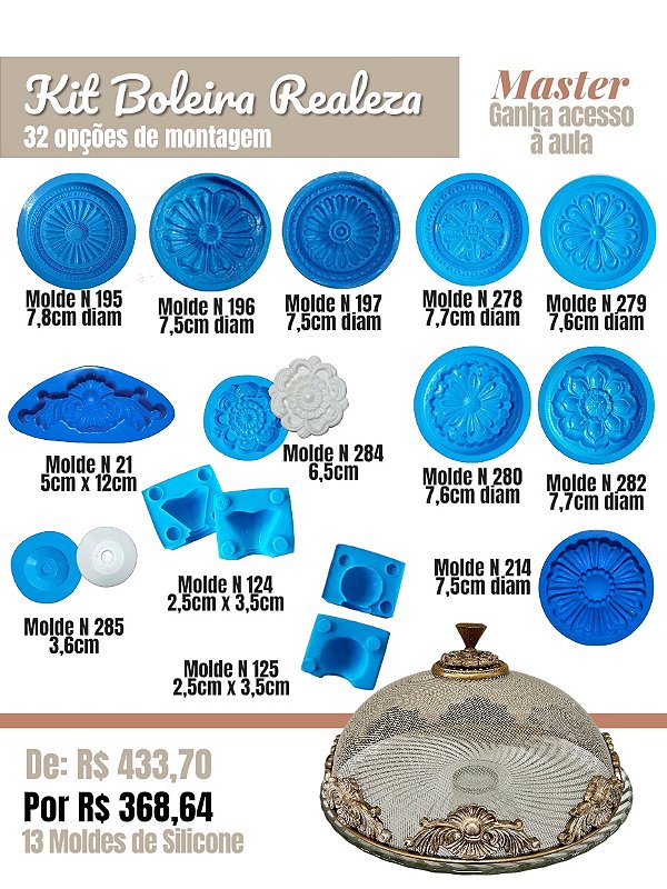 Kit Boleira Realeza - Master 13 moldes