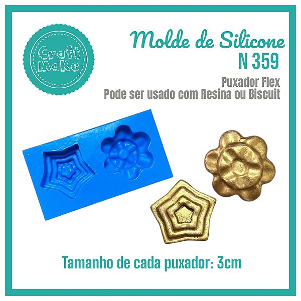 Molde de Silicone - Molde 359 - Puxador Duo - Estrela