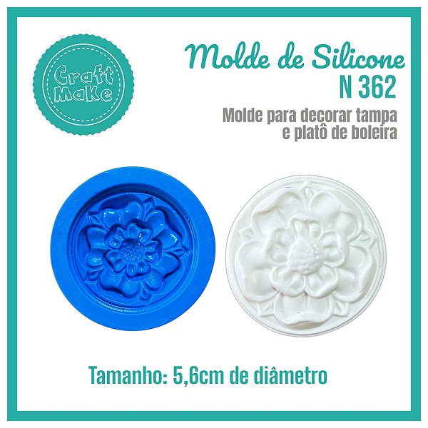Molde de Silicone - Molde 362 - Tampa / Boleira Flor Dupla
