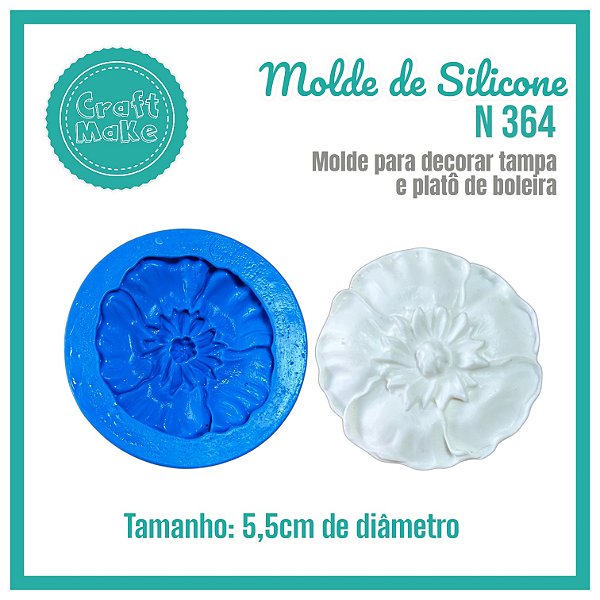 Molde de Silicone - Molde 364 - Tampa / Papoula Flor