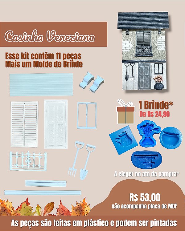 Apliques Decor - Kit Casinha Mod 01 - Veneziana
