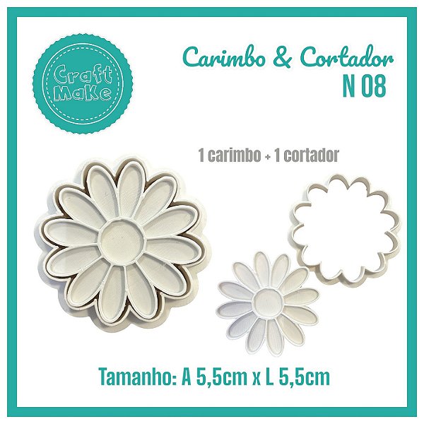 Carimbo & Cortador - N 08 Flor Margarida Mimosa