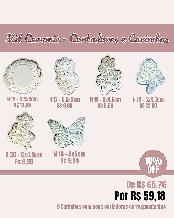 Carimbo & Cortador - Kit Ceramic
