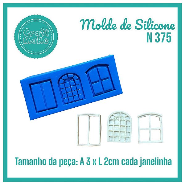 Molde de Silicone - Molde 375 - Trio de Mini Janelas