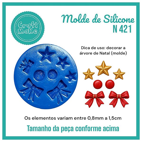 Molde 421 - Laços / Estrelas / Bolas (Natal 2026)