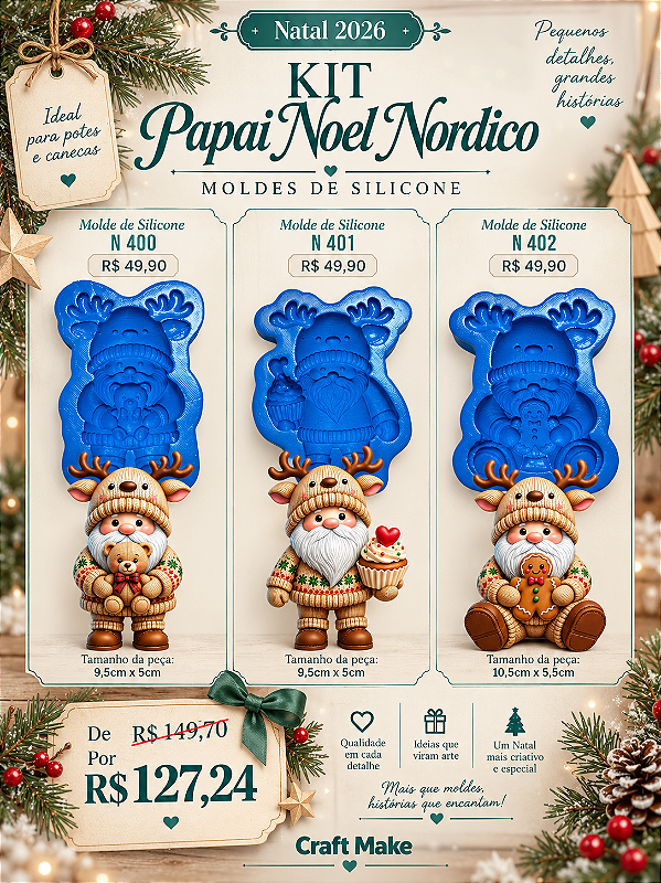 Kit Papais Noeis Nórdicos (Natal 2026)