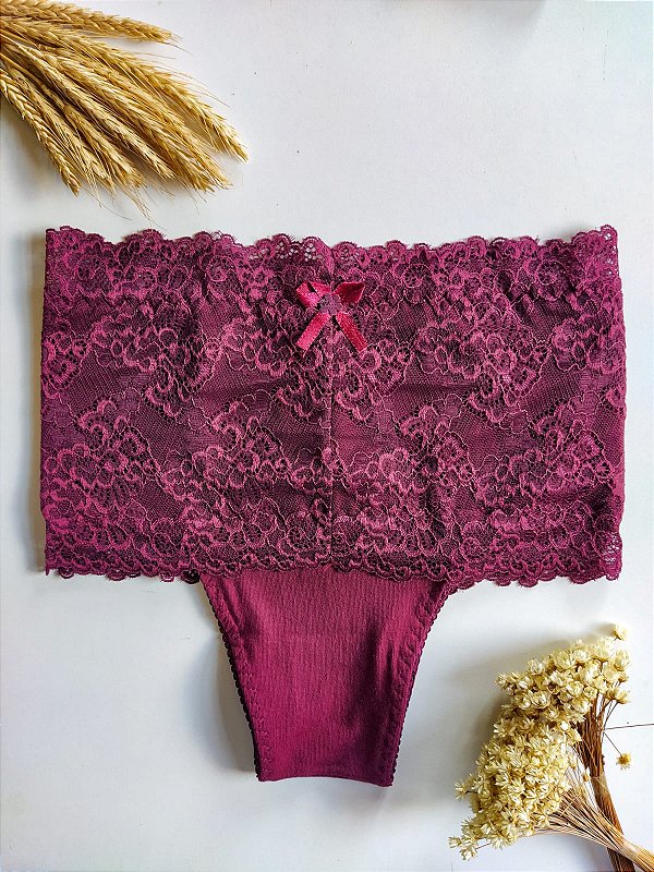 Calça Cinta com Cós Alto em Algodão