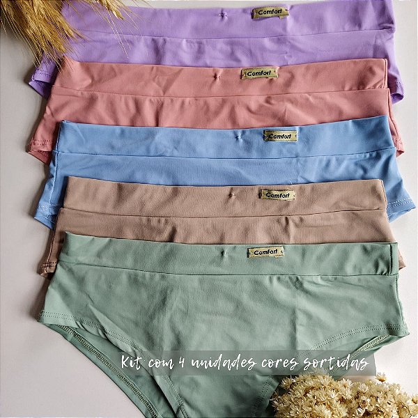 Kit 4 Calcinhas Jade Confort – Cores Sortidas