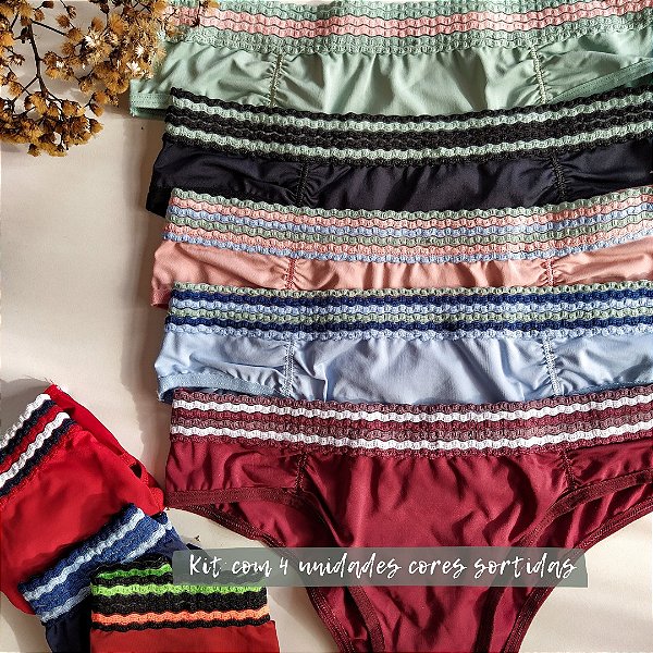 Kit 4 Calcinhas Girassol – Cores Sortidas
