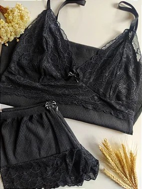 Pijama Short Doll Alecrim – Canelado