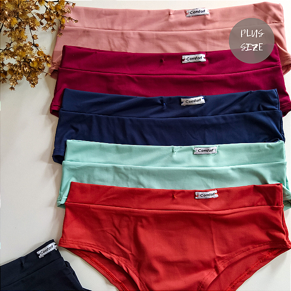 Kit 4 Calcinhas Jade Confort Plus Size – Cores Sortidas