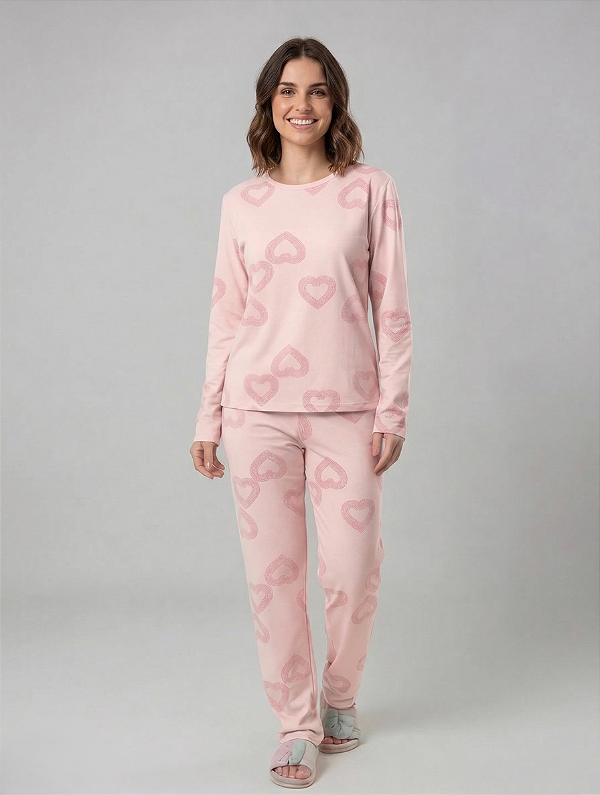 Pijama Flanelado Coração