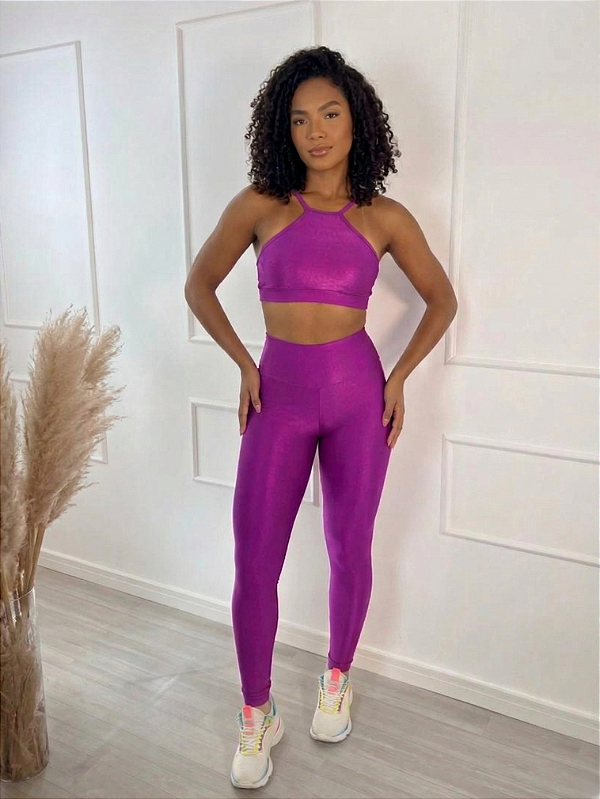 Conjunto Fitness Rosa Nativa com Compressão