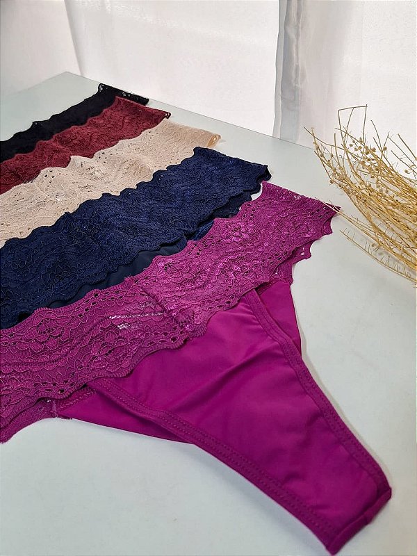 Kit 4 Calcinhas Íris Tanga Fio Duplo