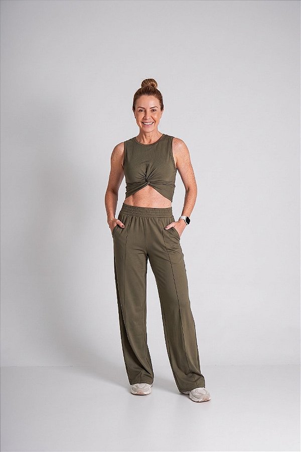 Conjunto Cropped e Calça Pantalona Violeteira