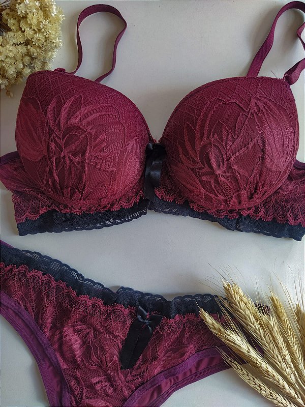 Conjunto Lingerie Lavanda com Bojo