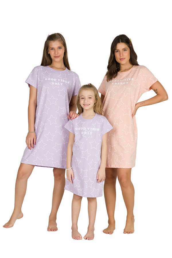 Sleep T-Shirt Estrelas Coral