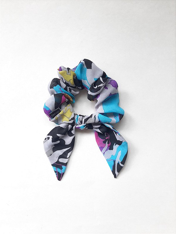 Scrunchie estampado laço removível