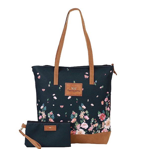 Bolsa Feminina Dame Henriquetta - Floral Preta