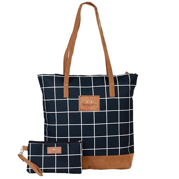 Bolsa Feminina Dame Henriquetta - Grid Preta