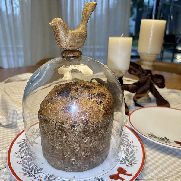 Cúpula de Vidro Temperado com Pássaro Decorativo – 18x17cm | Elegância Atemporal | To Home Decoração