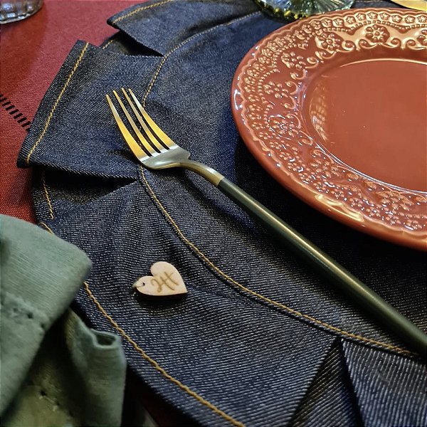 Jogo americano Jeans com babado