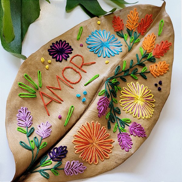 Folha Florais Coloridos G