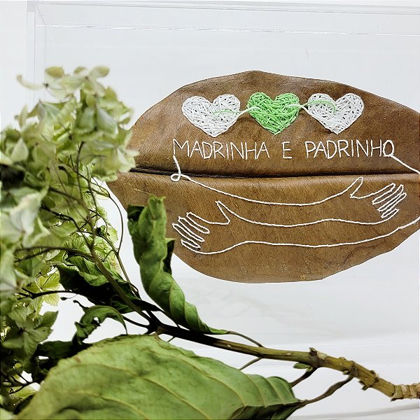 Folha Florais Madrinha e Padrinho Batizado