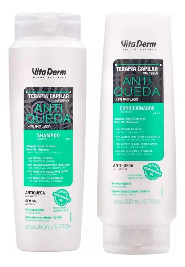 Vita Derm kit AntiQueda Shampoo e Condicionador