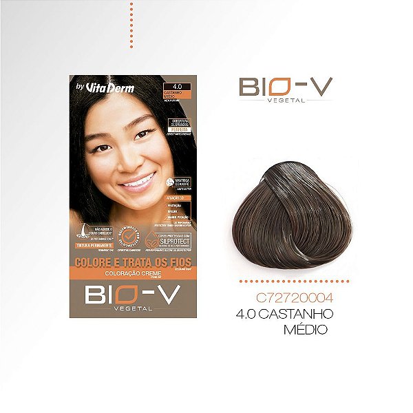 COLORAÇÃO BIO-V 4.0 CASTANHO MÉDIO VITA DERM