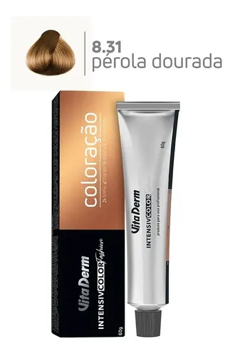 Vita Derm Intensiv Color Coloração Profissional 8.31 Louro Claro Dourado Acinzentado 60g