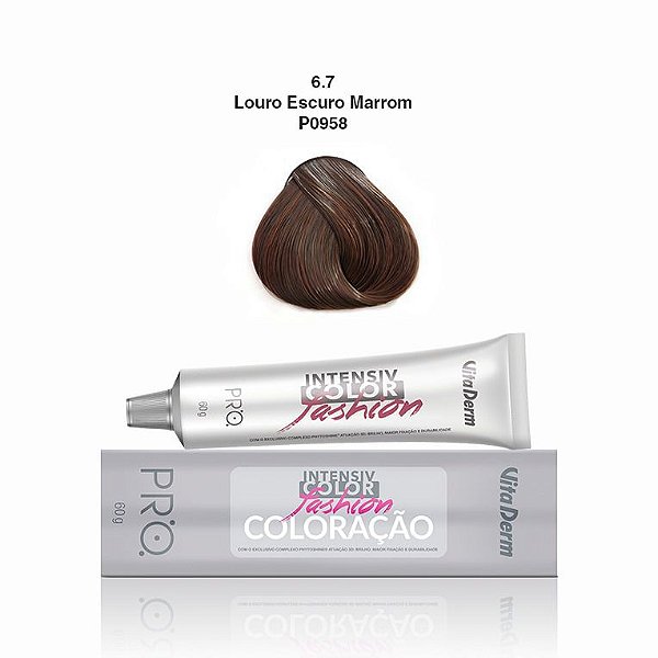 COLORAÇÃO CREME PROFISSIONAL 6.7 LOURO ESCURO MARROM VITA DERM