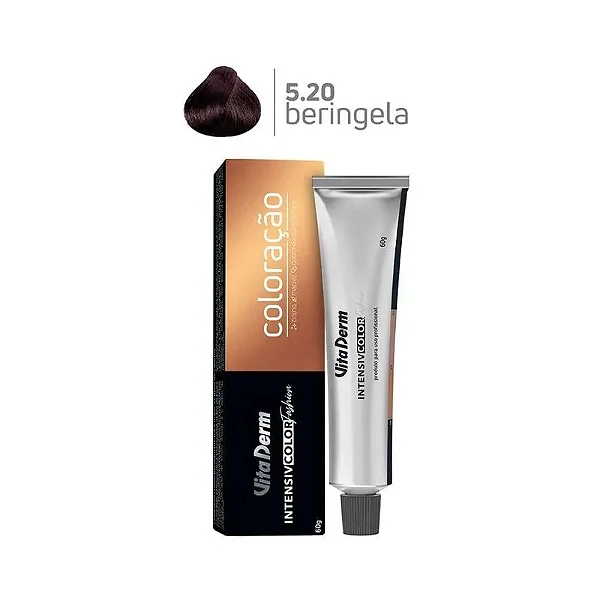 Vita Derm Intensiv Color Coloração Profissional 5.20 Castanho Claro Violine 60g
