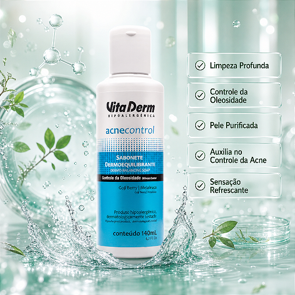 Vita Derm AcneControl Sabonete Dermoequilibrante 140ml